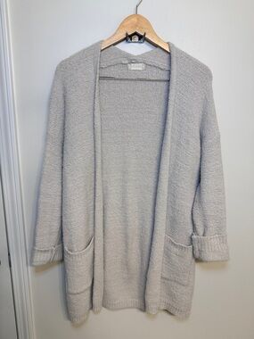 Altar'd State Light Gray Open Front Pocket Cardigan